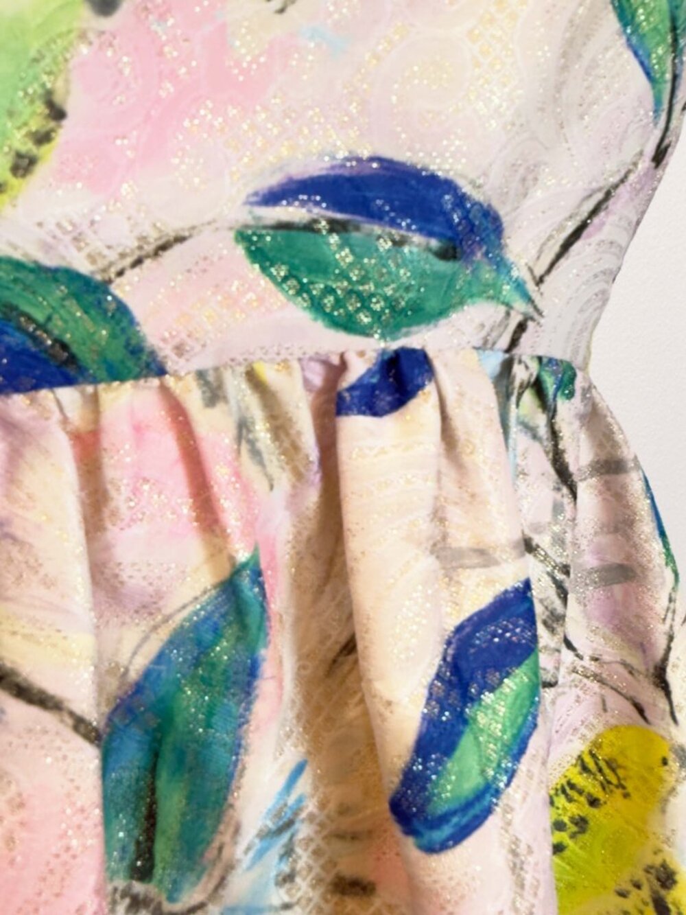 Leifsdottir Anthropologie Brocade Leaf Bird Peplum Top - Women's Size 2 - Picture 5 of 13